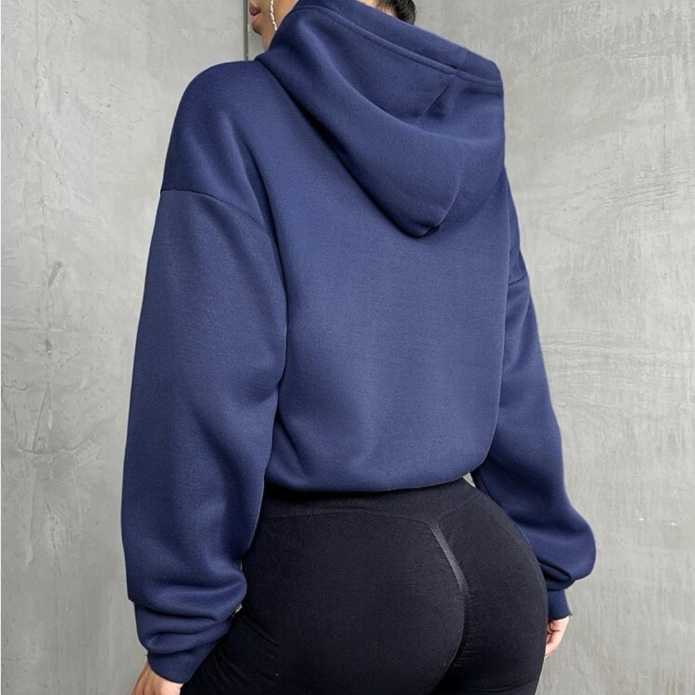 SHEIN drawstring pullover long sleeve large blue hoodie - Women’s - Picture 2 of 12